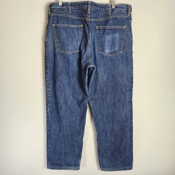 Lands End Mens Comfort Waist Flannel-Lined Tapered Leg Jeans-Size 38x29 - Picture 3 of 9